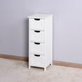 thumbnail image 3 of Narrow Bathroom Floor Cabinet, Small Bathroom Storage Cabinet with 4 Drawers, Freestanding Bathroom Cabinet Organizer for Bathroom, Laundry, Living Room (White, 11.8"L x 11.8"W x 32.5"H), 3 of 8