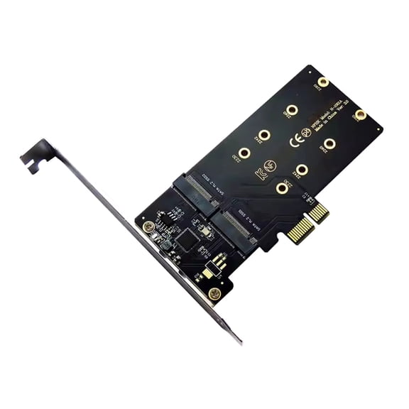M.2 PCIe Adapter PCIe x1 to 2-port M.2 NGFF Solid disk Adapter Storage Upgrades