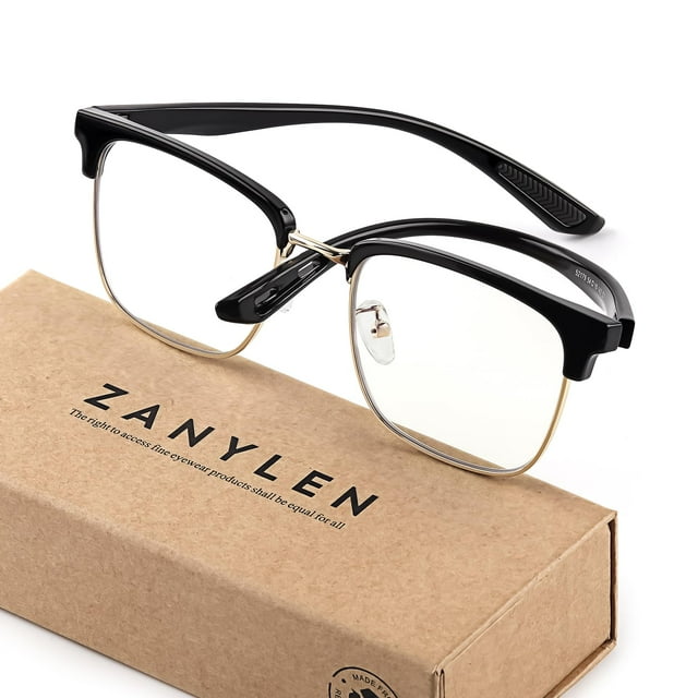 Gafas de bloqueo de luz azul ZanyLen Rectangle para hombre