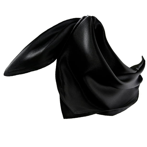 Guardurnaity Pañuelos Bufanda cuadrada: accesorio de seda de primera calidad para cualquier atuendo. Pañuelo, chal, bufandas cuadradas. Accesorios de disfraces negro