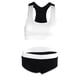 thumbnail image 3 of Moda mujer gimnasio deportes fitness yoga entrenamiento sujetador pantalones cortos traje conjunto blanco M, 3 of 5