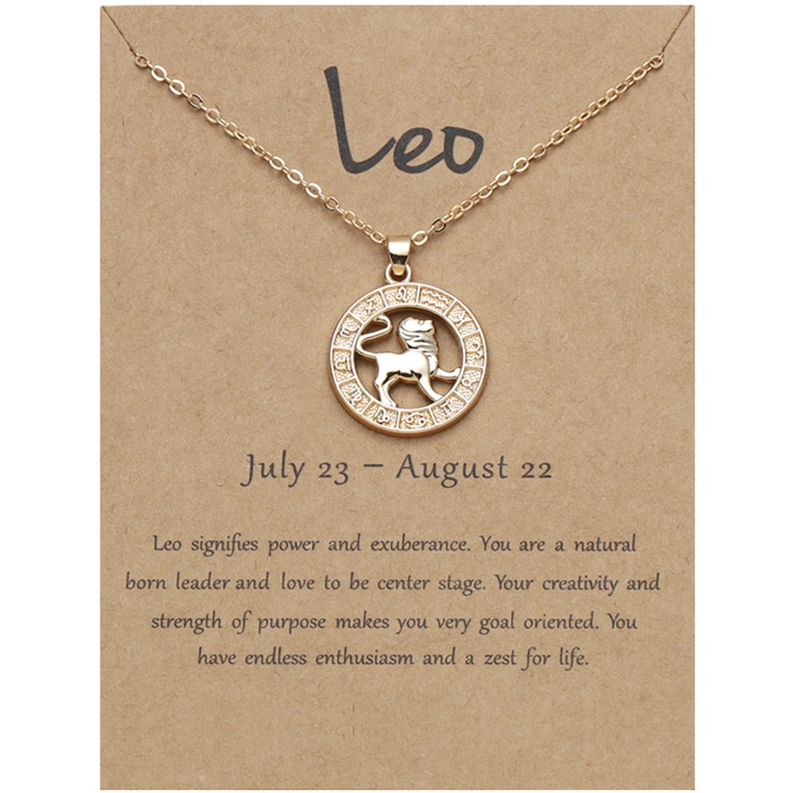 Rakhi Gift Friendship Day Gifts Special 18K Gold Plated Cubic Zirconia Leo  Necklace 12 Zodiac Sign Constellation Letter Pendant Necklace for Women