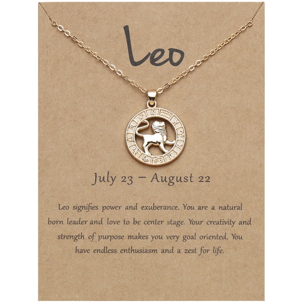 Collar para mujer, joyería para mujer, joyería para mujer, 1 collar con colgante de 12 signos, ideal para cumpleaños, vacaciones, para mujeres y niñas, con encaje.