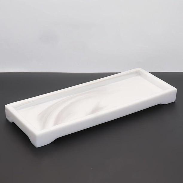 Bande de tocador, bande de almacenamiento de inodoro, bande de bañera de resina bande de bande de mármol, organizador de tocador para perfecl bandeja de tocador de baño