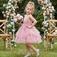 thumbnail image 6 of IBTOM CASTLE Toddler Girls Butterfly Birthday Dress Ruffle Tulle Flower Girl Wedding Pageant Formal Party Dress Floral Shiny Butterfly for Photo Shoot 18-24 Months Dusty Pink, 6 of 7