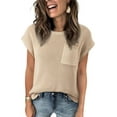 thumbnail image 5 of YATELLE Women's Casual Short Sleeve Loose Tunic Tops Lightweight Knit Spring Pullover Sweater Blouses, 5 of 5