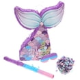 thumbnail image 4 of CIMAXIC Birthday 1 Set Mermaid Paper Pinata Birthday Mermaid Tail Pinata with Blindfold Stick Mermaid Pinata Birthday Party Candy Filled Pinata Photo Prop,16.14"X12.4"X2.95", 4 of 5
