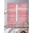 thumbnail image 3 of Pink Sheer Curtains 2 Panels Set Modern Abstract Gradient Pink Lines Texture Sheer Window Curtains Light Filtering Rod Pocket Voile Drapes for Bedroom Living Room 52"X96", 3 of 8