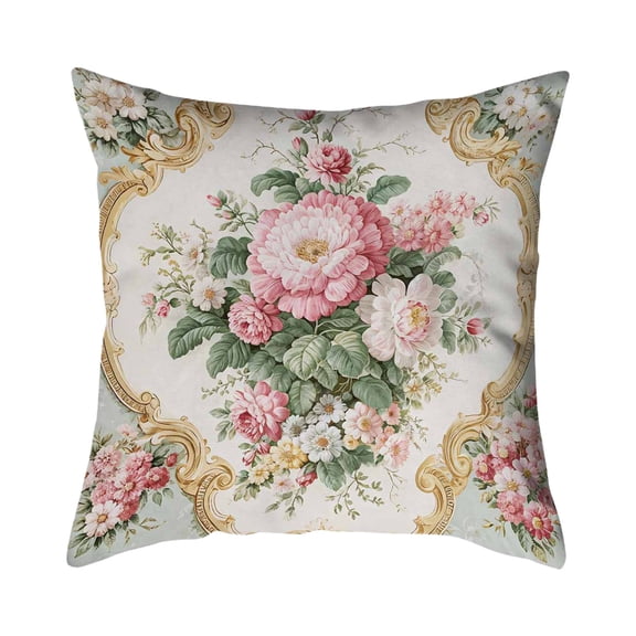 A Hidden Zipper Decorative Pillow Cover Flower Pattern For Sofa Bed Living Room Home Decor Soft Material Easy Care Gift Idea