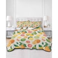 thumbnail image 2 of Quilts King Size Bedding Set, Summer Lemon Orange Lightweight Quilted Comforter, Farmhouse Tropical Fruit Rustic Soft Reversible Bedspread Coverlet with Pillow Covers for All Season, 96" x 106", 2 of 7