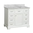 thumbnail image 2 of Aria 42" Bathroom Vanity with White Cabinet and Carrara Marble Top, 2 of 7