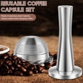 thumbnail image 4 of Stainless Steel Coffee Capsule Reusable Coffee Pods Practical Coffee Pod Refill Kit with Filling Spoon Brush Coffee Tamper Complete Coffee Capsule Refill Kit for Making Coffee-sliver-, 4 of 8