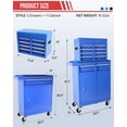 thumbnail image 3 of Historyli 5-Drawer Tool Chest,Large Rolling Tool Chest with Wheels & 5 Organizer Tray Divider Set,Detachable Top Metal Tool Box for Garage,Workshop,Blue, 3 of 6