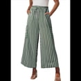 thumbnail image 2 of Pantalones Anchos de Verano para Mujer, Cómodos, Color Verde , Talla XXL, 2 of 5