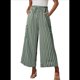 thumbnail image 2 of Pantalones Anchos de Verano para Mujer, Cómodos, Color Verde , Talla XL, 2 of 5