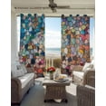 thumbnail image 4 of Colorful Stone Blackout Curtains 39 Inches Long for Bedroom, Rainbow Abstract Oil Painting Brushwork Thermal Insulated Room Darkening Black Out Window Curtain Panels Grommet Drapes for Living Room, 4 of 8