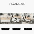thumbnail image 5 of Churanty Lift Top Coffee Table with Stools and Storage 5 Pieces Extendable Top Coffee Table Set Convertible Dining Table with Ottomans, 5 of 16