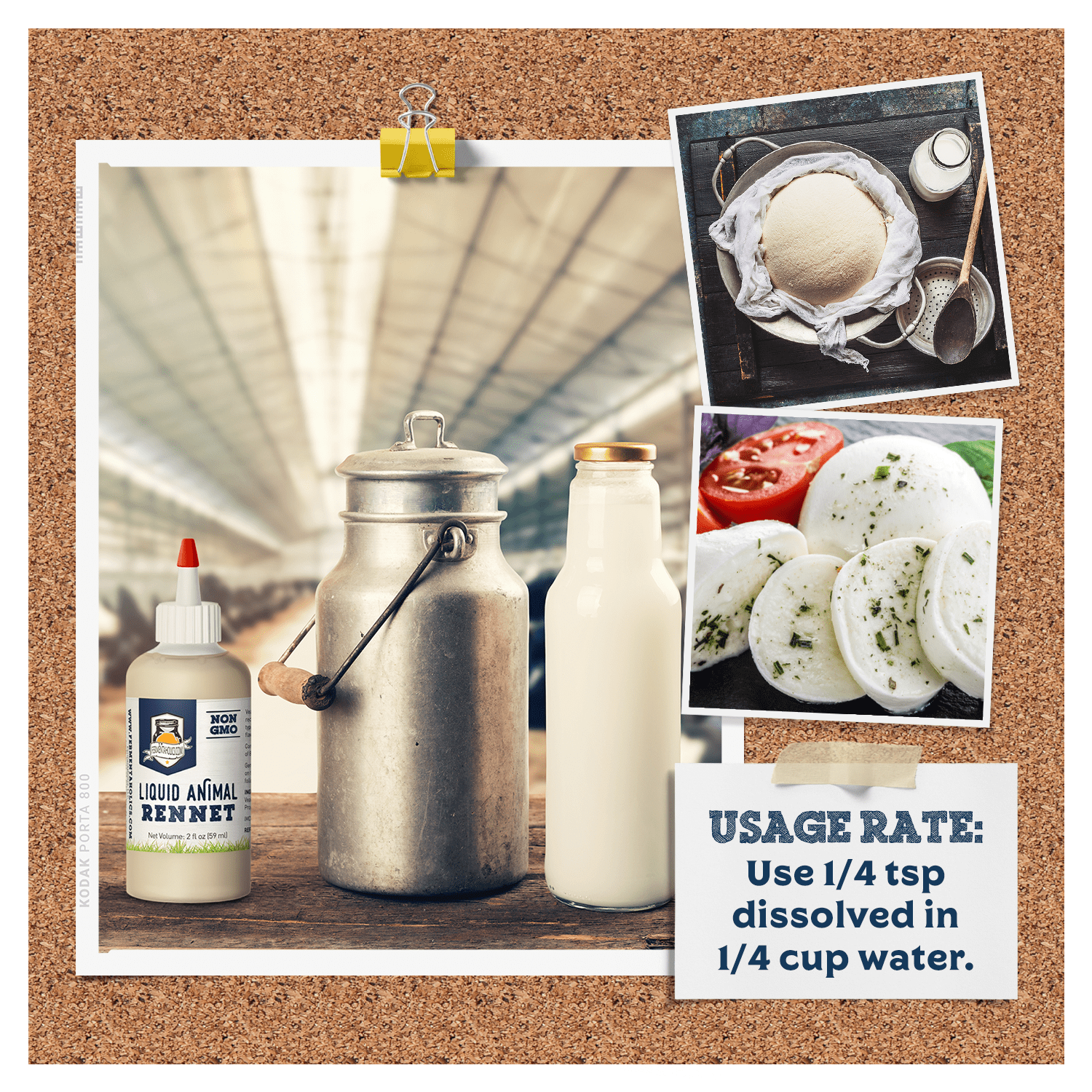 Fermentaholics Liquid Animal Rennet for Cheese Making Milk Coagulant - 2 oz