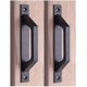 thumbnail image 1 of Tirador de puerta corrediza de acero al carbono Mytjv-wood de 19,6 cm, tirador de puerta de granero (negro), 1 of 5