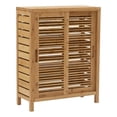 thumbnail image 1 of Linon Bracken Armoire au Sol Robuste en Bambou Massif à 2 Portes et 3 Tablettes, Brun Naturel, 1 of 14