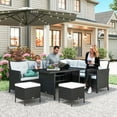 thumbnail image 2 of Outsunny 6pcs Rattan Outdoor Lounge Dining Table, 2 of 10