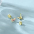 thumbnail image 4 of YAYAJAJU Butterfly Earrings for Women, 925 Sterling Silver Hypoallergenic Cute Tiny Butterfly Screw Stud Earrings, 18K Gold Plated Mini Animal Earrings Jewelry Lovely Gifts, 4 of 7