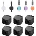thumbnail image 1 of Organizador de cables, clips magnéticos giratorios 90°, soporte adhesivo fuerte, para escritorio y automóvil, pack de 6, 1 of 7