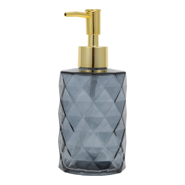 Dispensador de Jabón Reutilizable en Forma de Diamante 11.16oz Tono Gris Dorado