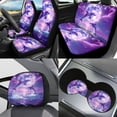 thumbnail image 2 of Garronmavis Purple Dolphin Car Seat Covers Set with Full Surround Auto Headrest Cover+Handbrake Gear+Shift Knob Cover+Auto Cup Coaster+Wristlet Keychain All Season Fit For Sedan Van Truck, 2 of 7