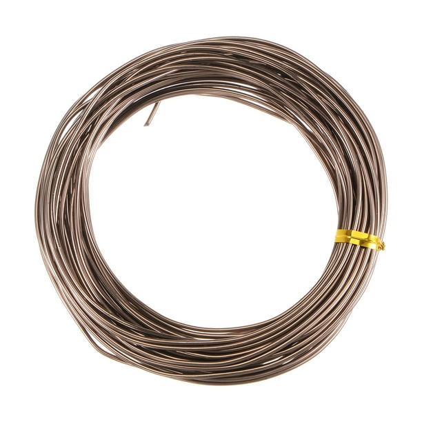 Bonsái Entrenamiento Alambre 1.5mm Total 10mm 33 Pies Anodizado Aluminio Alambre Corrosión Resistente para Plantas Bonsai Árboles Moldear Doblar Interior, Marrón