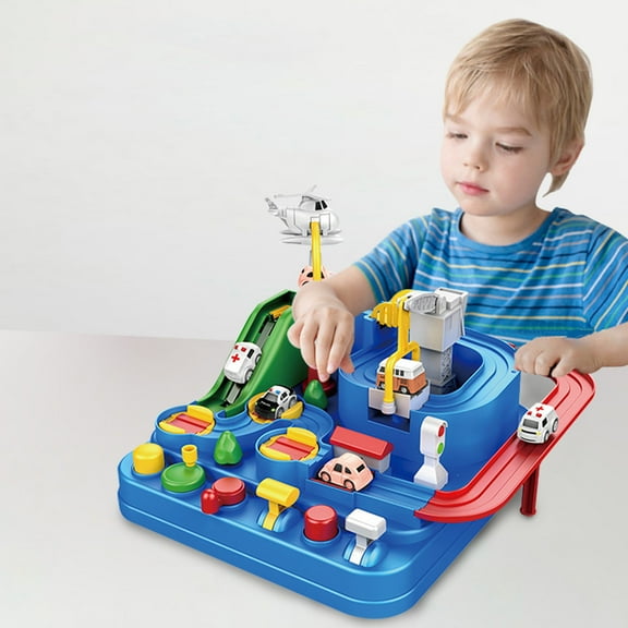 Toys for 3 Year Old Boys Birthday Gift - Large Race Track City Rescue - 3 Year Old Boy Toys - Car Toys for Boys 3-7 - Montessori/Thinking/Fine Motor Skills/STEM Toys