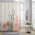 thumbnail image 4 of Watercolor Coral Shower Curtains for Bathroom, Medieval Retro Washable Fabric Shower Curtain with Hooks Waterproof Bathroom Decor Sets, 66 x 72 Inches, 4 of 9