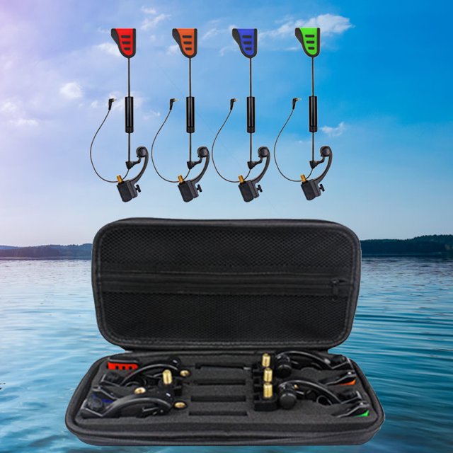 Indicador LED de mordedura con estuche de almacenamiento Alarma de mordedura de pez Juego de columpio de pesca de carpa Hugtrwg Para estrenar