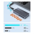 thumbnail image 5 of Cable de Datos USB 4.0 Tipo C Dual con Todas las Funciones, Batería Externa de 80 Gbps, Cable Corto PD240W, Carga Rápida, de 15 cm., 5 of 5