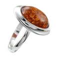 thumbnail image 2 of Sterling Silver and Baltic Honey Amber Oval Ring "Aine", 2 of 7