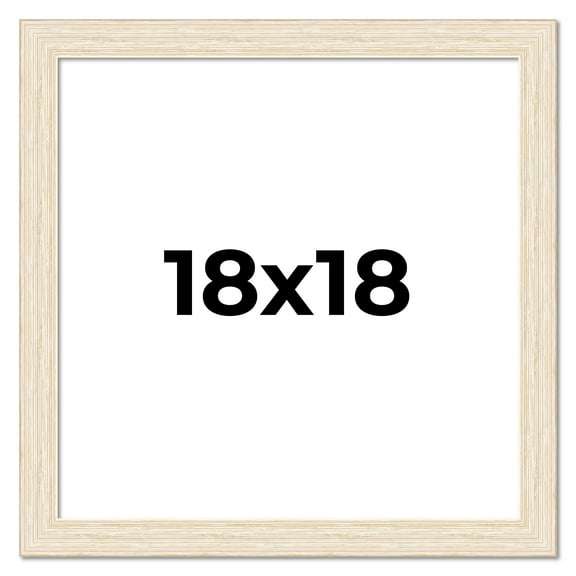18x18 Frame White Barnwood Picture Frame - Modern Photo Frame Includes UV Acrylic Shatter Guard