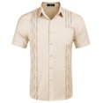 thumbnail image 4 of COOFANDY Men's Short Sleeve Linen Shirt Cuban Beach Shirts Casual Button Down Shirts, 4 of 6