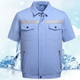 thumbnail image 4 of Summer Air Cooling Fan Reflective Strip Short Sleeve Jacket Working Top Coat, 4 of 10
