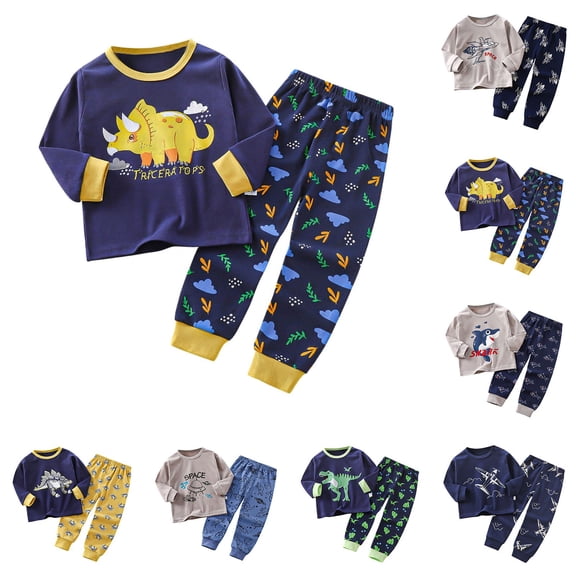 RTKFRFLM Big Boys Pure Cotton Underwear Set, Autumn Long Sleeve Outfits & Loungewear