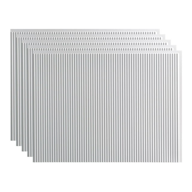 FASÄDE 18in x 24in Rib Gloss White Backsplash Panel (5 Pack)
