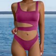 thumbnail image 2 of QHFBli Womens One Piece Swimsuit Women's Summer Fashion Suspender Waist Hollow One Swimsuit Solid Color Sexy Bikini Swimsuit, 2 of 6