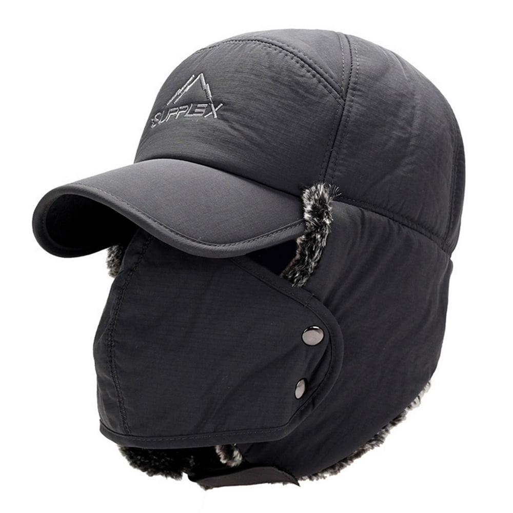 RONSHIN Men Winter Warm Ushanka Hat Fleeced Thick Cap with Earflaps