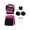 A Hot Pink Black, variant on Kids Girls Cheer Leader Party Cheerleading Outfit Carnival Uniform Crop Tops Skirt and Pom Pom Headwear Socks Set Dancewear A Red Black 8