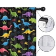 thumbnail image 4 of Blackout Kids Curtains,Black Cartoon Colorful Dinosaurs Plants Pattern Childrens Insulated Curtains Set Of 2,Bedroom Essentials,Toddler Room Decor 52"x63", 4 of 5