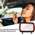 thumbnail image 4 of Car Visor Vanity Mirror Rechargeable Vanity Mirror With 3 Light Modes- Dimmable Clip-on Rear View Sun Visor Vanity Mirror With Brush Screen,(Red), 4 of 8
