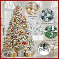 thumbnail image 6 of ZJTER 6ft Snow Flocked Pre-lit Christmas Tree with 250 Warm White Lights, 820 Lush Branch Tips & Quick-Assembly Hinged Design, Full Artificial Xmas Tree for Winter Holiday Décor, Green & White, 6 of 9