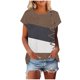 thumbnail image 1 of Camiseta de Manga Corta de las Mujeres de Cuello Redondo de Impresión Casual Top de las Señoras, Poliéster Ligero para el Hogar Diario Y Cómodo, 1 of 9