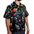 thumbnail image 2 of Love Men's Casual Printed Poplin Short Sleeve Button Down Beach Shirt with Spread Collar Top, 2 of 6