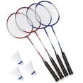 thumbnail image 3 of GSE Games & Sports Expert Recreational Badminton Complete Set, 4 Players Outdoor Sports Game Set with Portable Badminton Net, 4 Badminton Rackets, 3 Shuttlecocks & Carrying Bag, 3 of 5