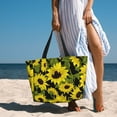 thumbnail image 6 of Kdxio Sunflowers In Vintage for Beach Bag for Women Large Beach Tote Bag Waterproof Sandproof Swim Bag with Zipper Pockets Beach Vacation Travel, 6 of 7